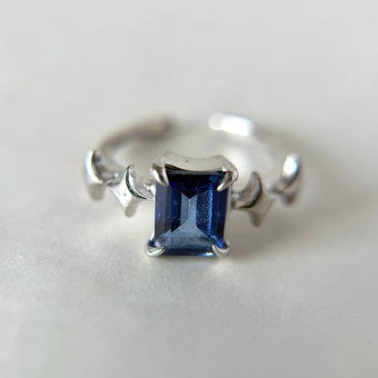 [ blue mystic topaz ] rectangle sparkle silver