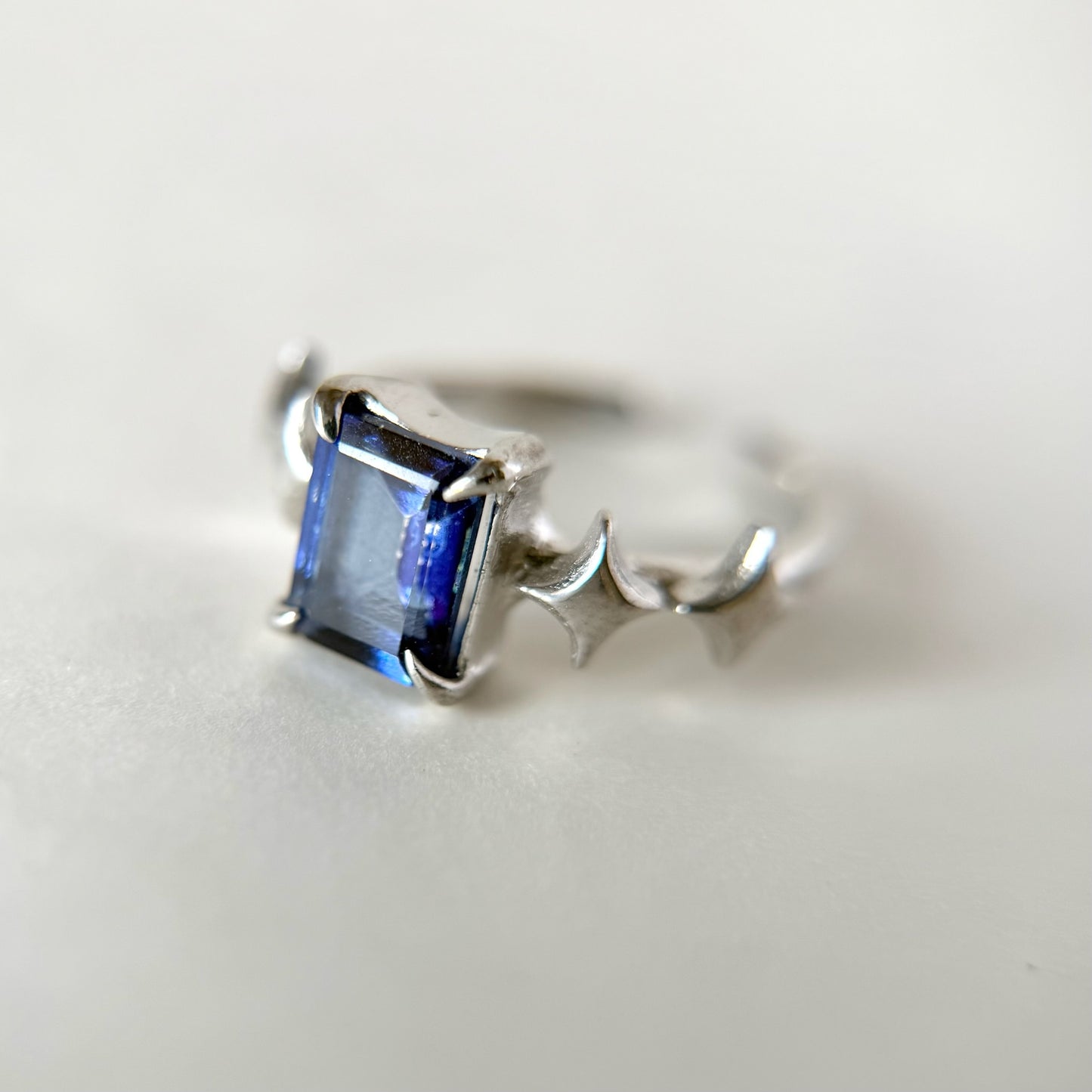 [ blue mystic topaz ] rectangle sparkle silver