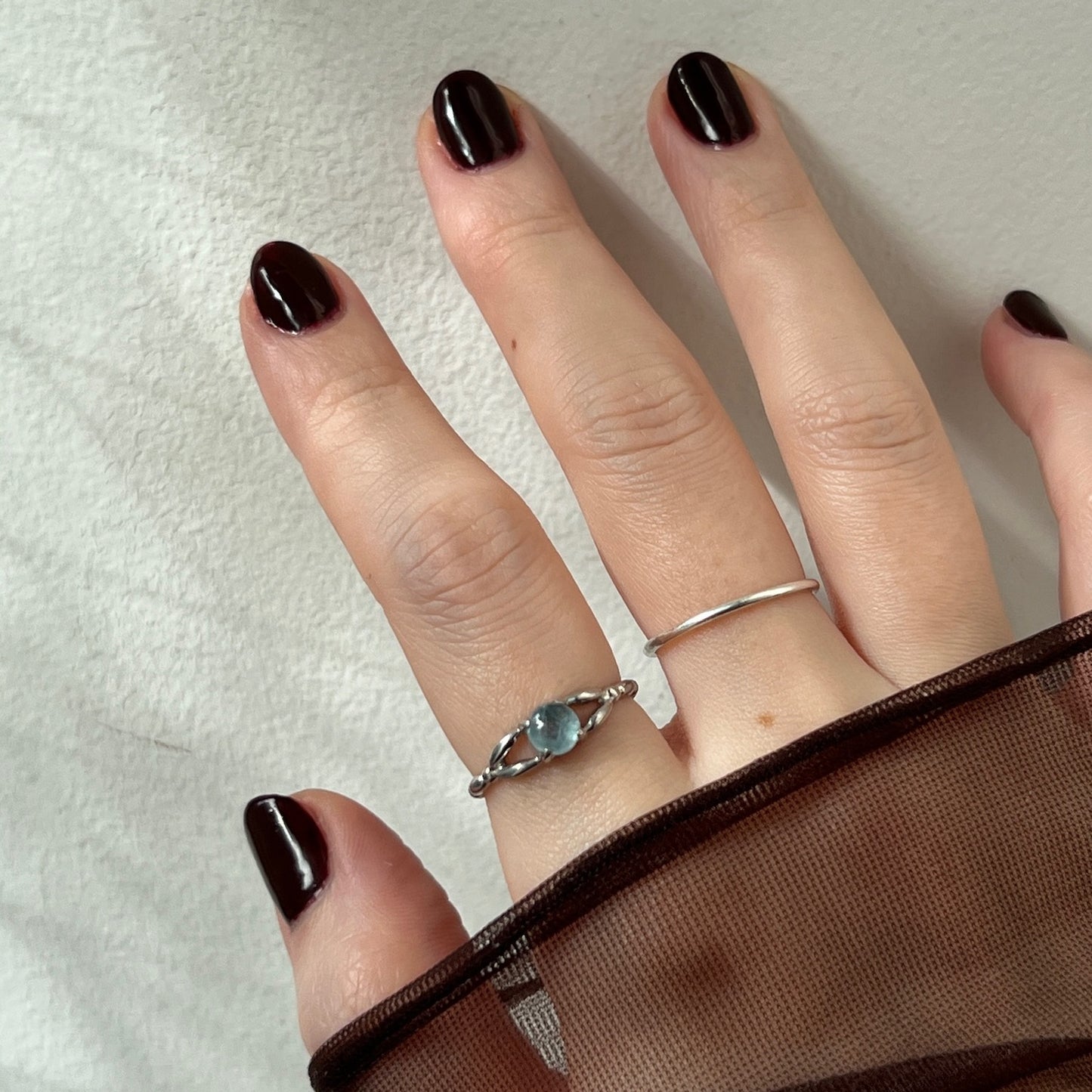 [ aqua kyanite ] spring ring silver