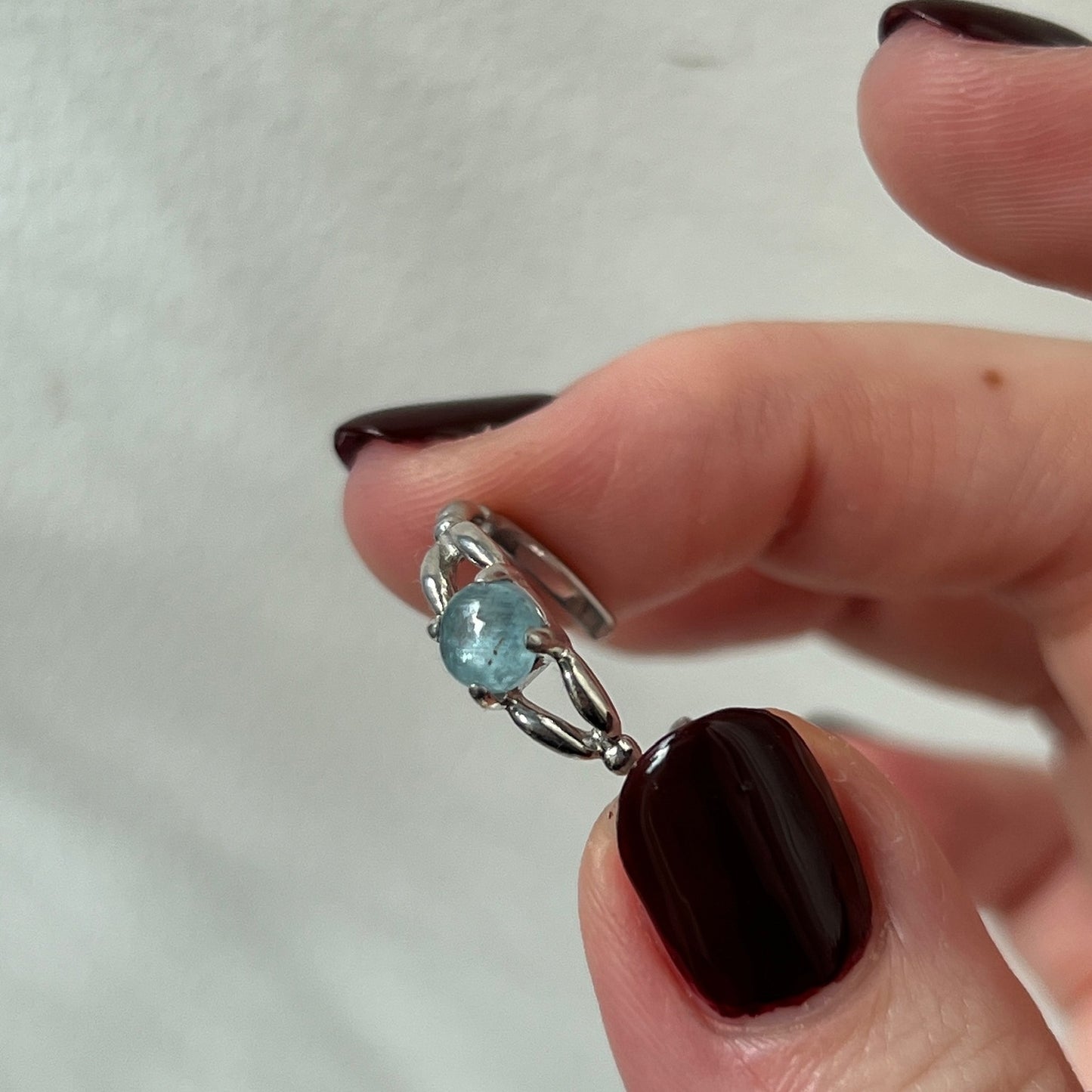 [ aqua kyanite ] spring ring silver