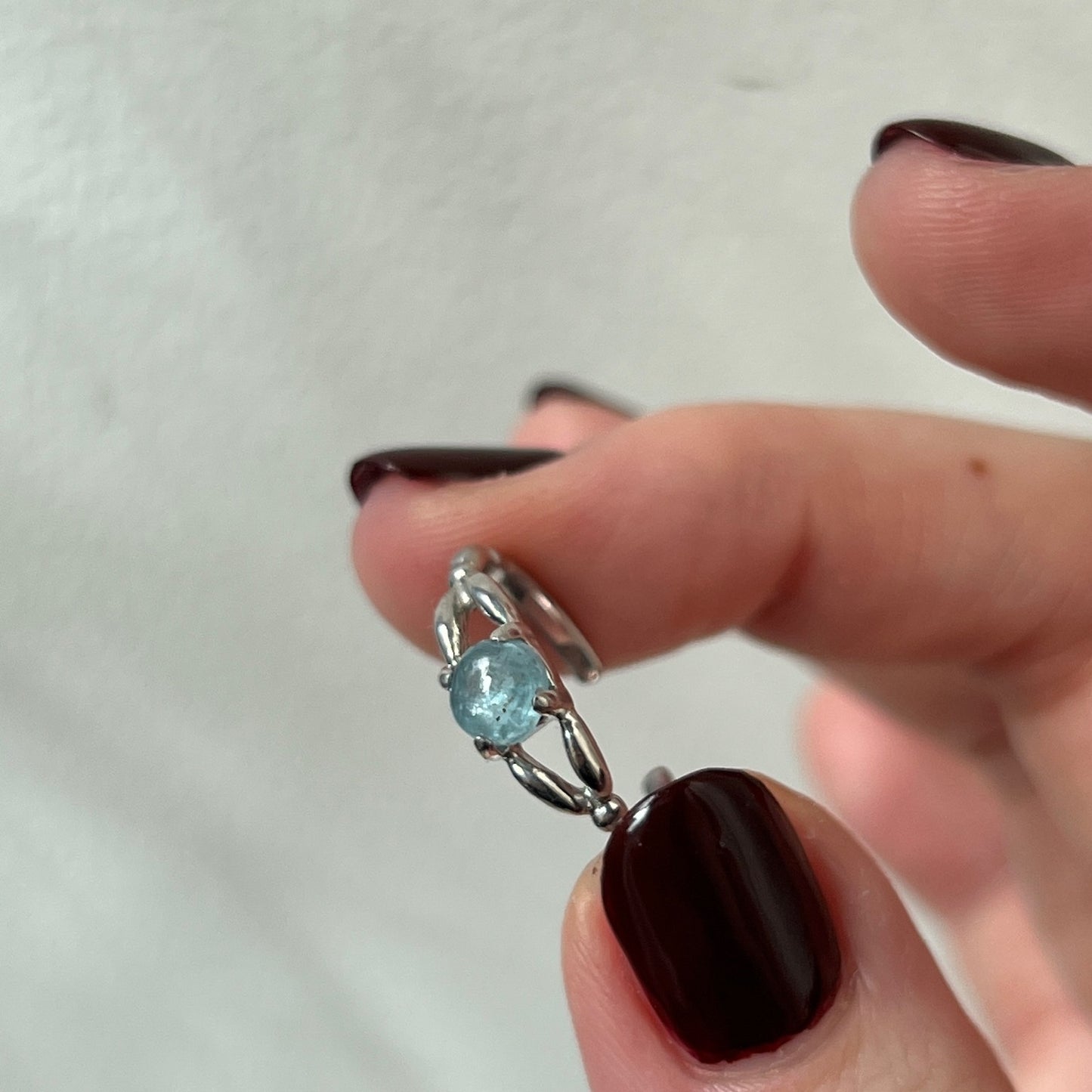 [ aqua kyanite ] spring ring silver