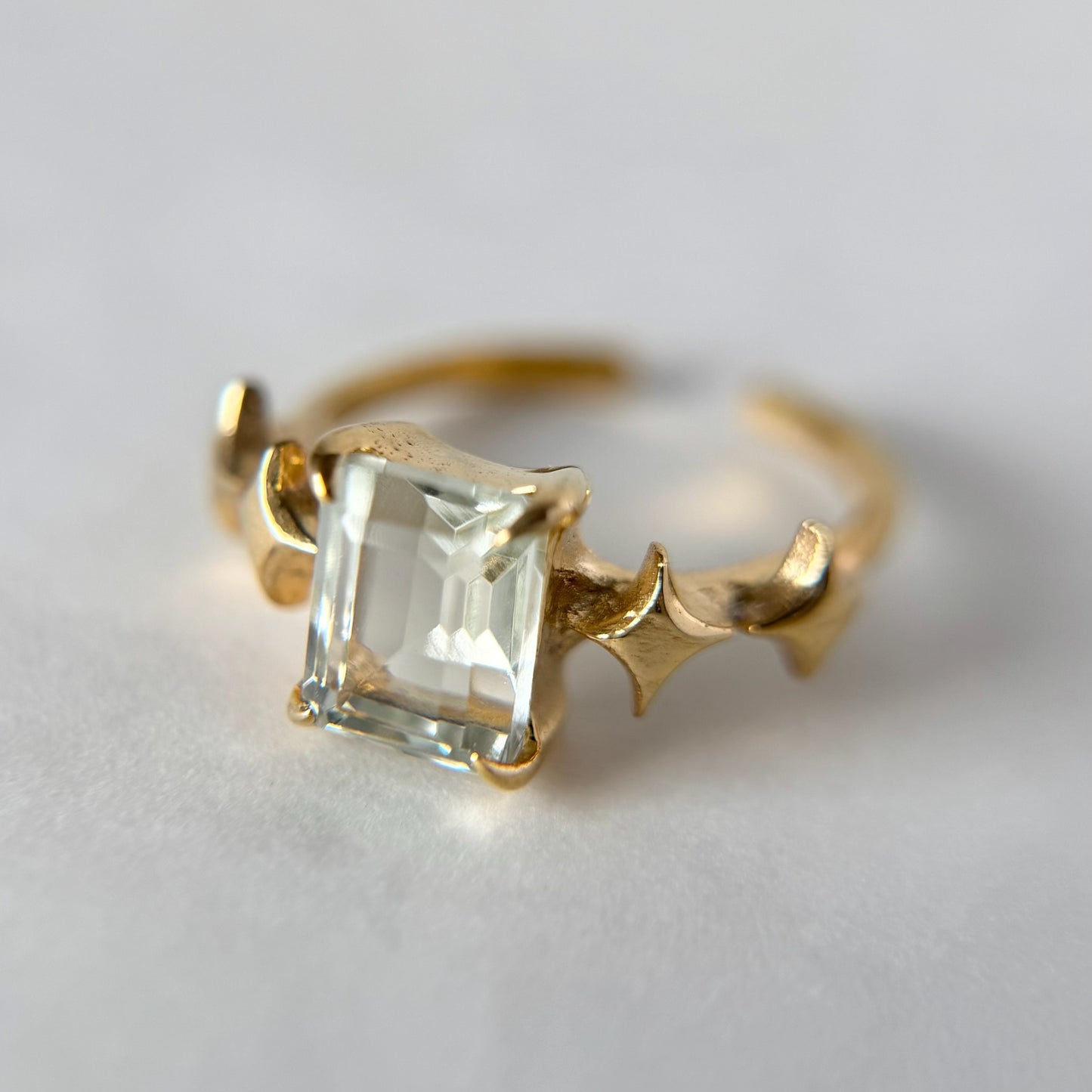 [ green amethyst ] rectangle sparkle gold