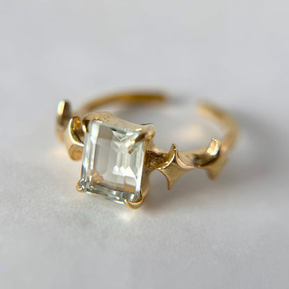 [ green amethyst ] rectangle sparkle gold