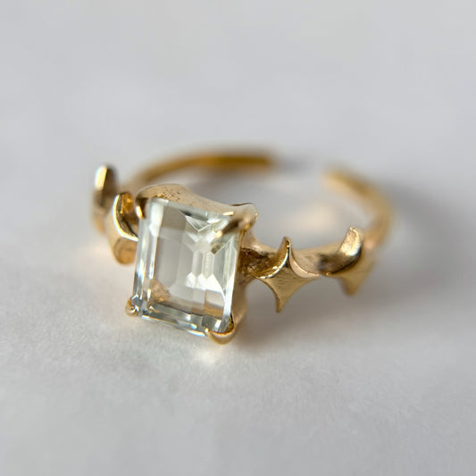 [ green amethyst ] rectangle sparkle gold