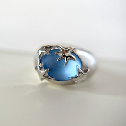 [ sapphire frost ] twinkle ring silver