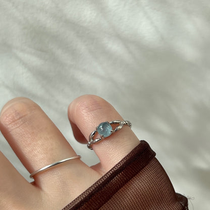 [ aqua kyanite ] spring ring silver