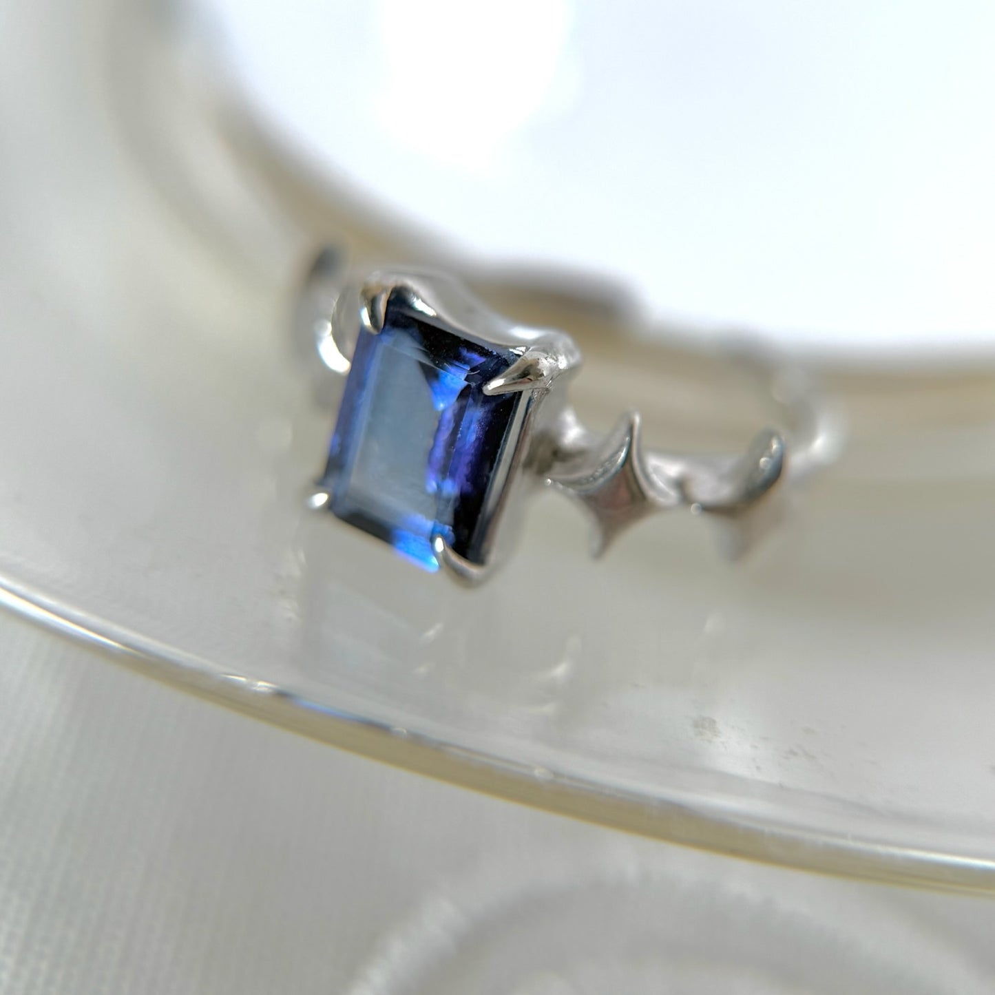 [ blue mystic topaz ] rectangle sparkle silver