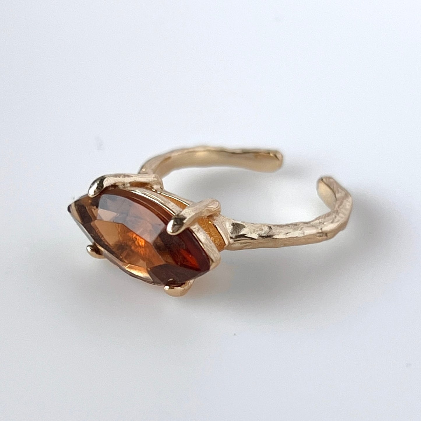 06. [ brown ] gem MARQUISE gold [ free size ]