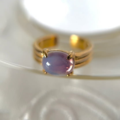 [ vintage purple glass ] trois gold