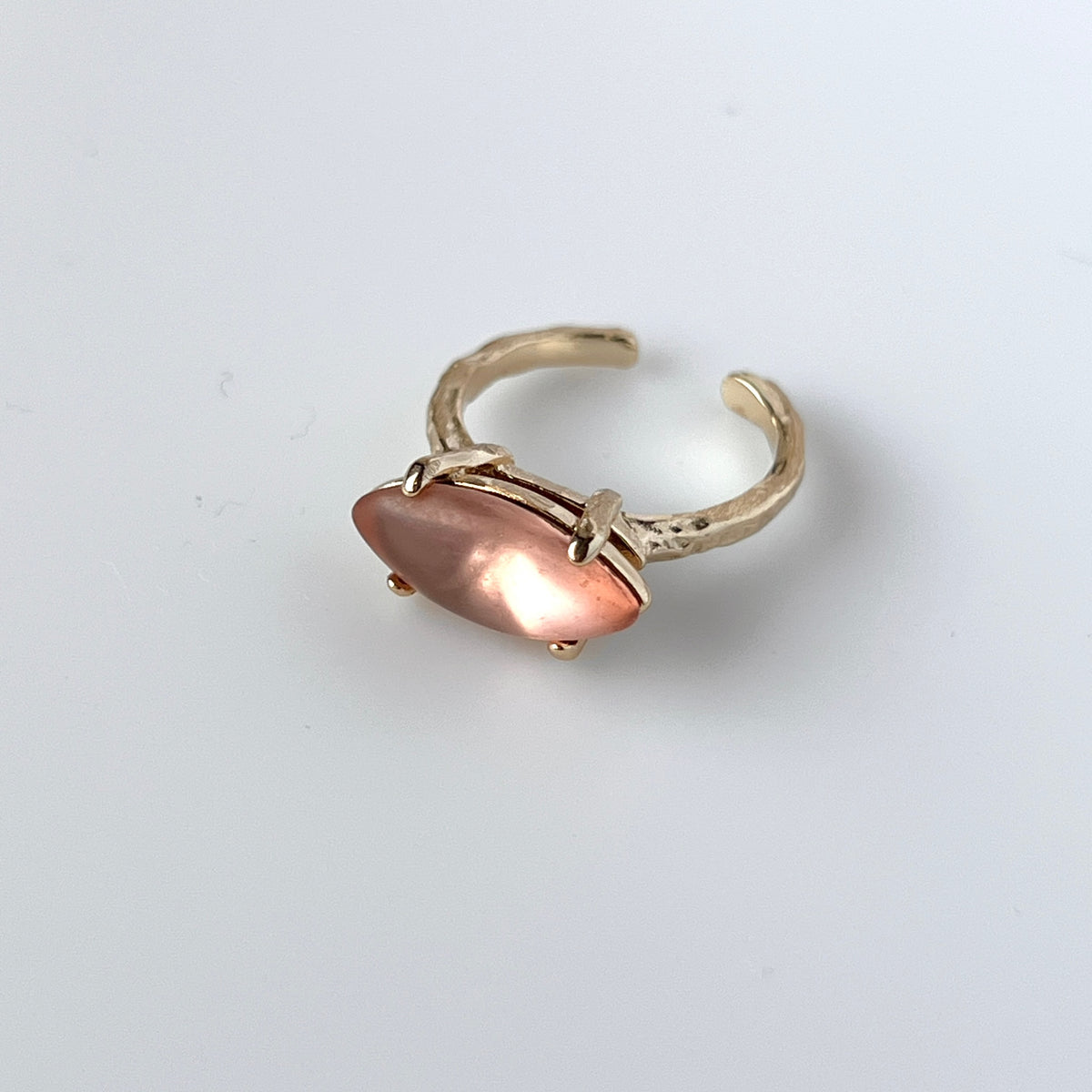 【2 rings set】[ pink ] gem MARQUISE gold & [ gold ] ribbon ring