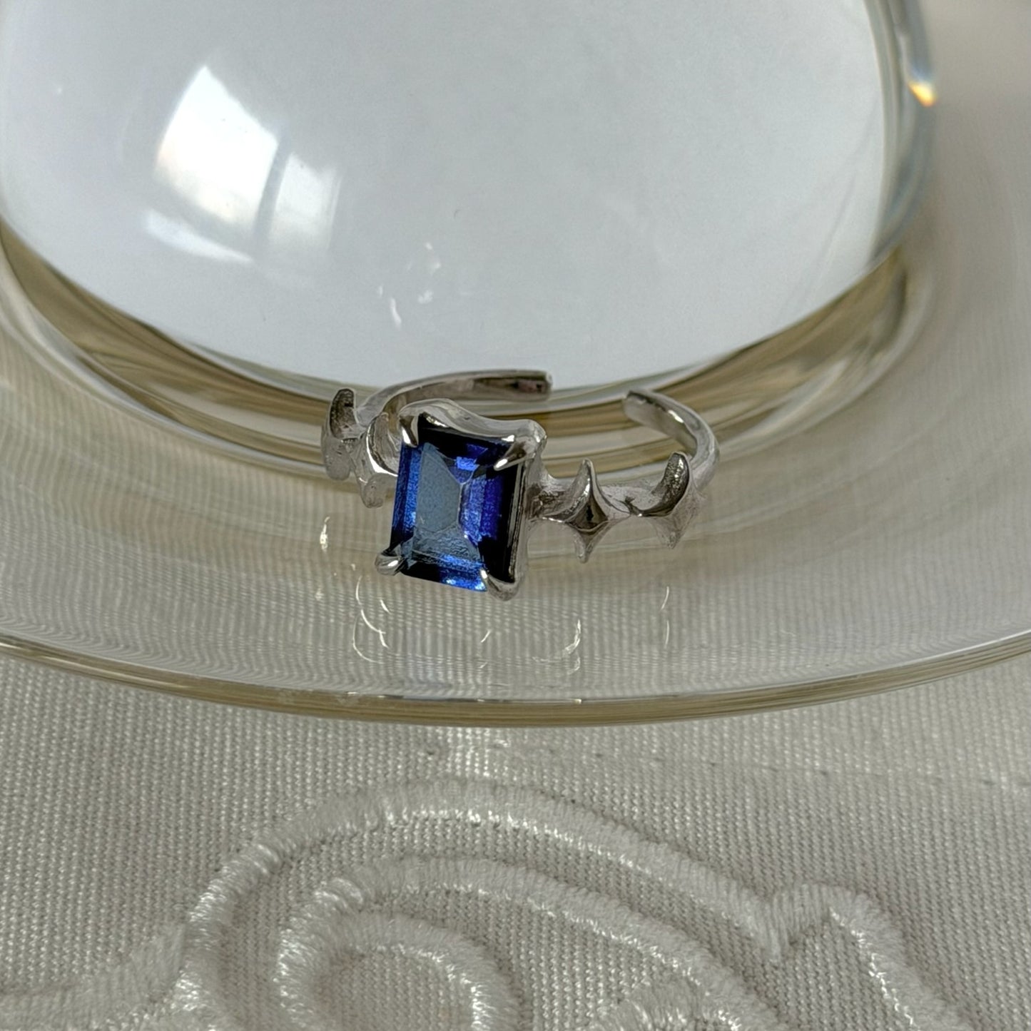 [ blue mystic topaz ] rectangle sparkle silver