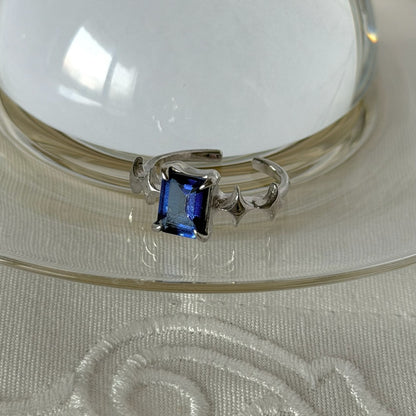 [ blue mystic topaz ] rectangle sparkle silver