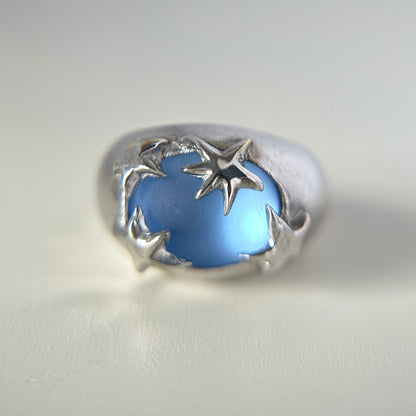 [ sapphire frost ] twinkle ring silver