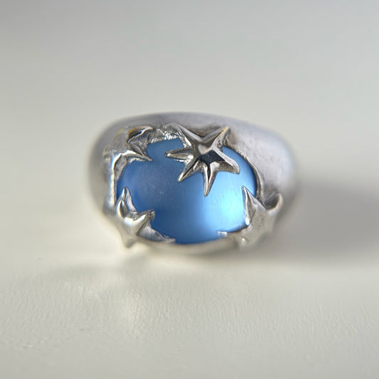 [ sapphire frost ] twinkle ring silver