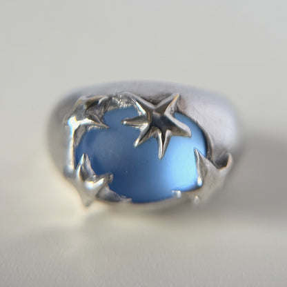 [ sapphire frost ] twinkle ring silver