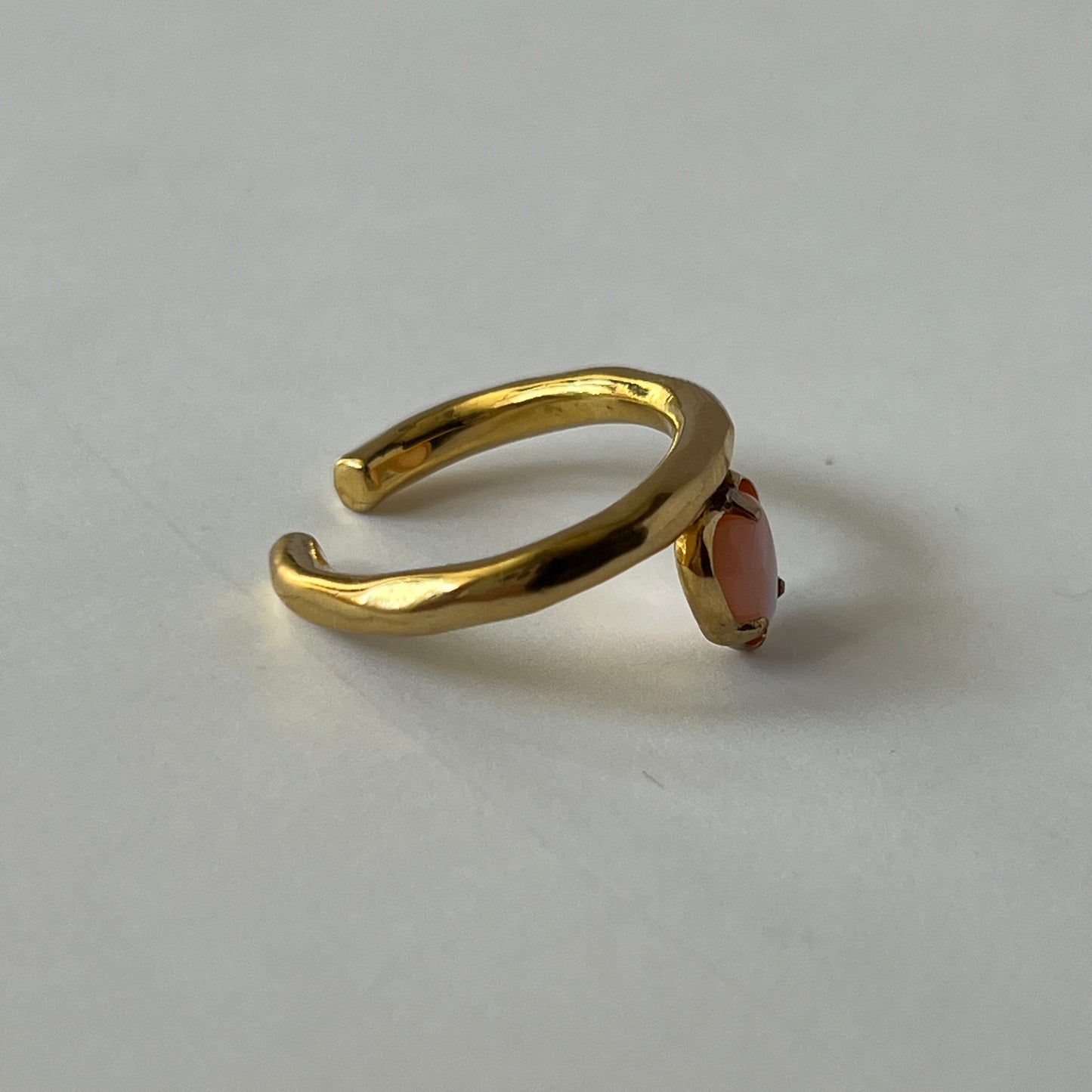 [ pink shell ] um heart ring gold