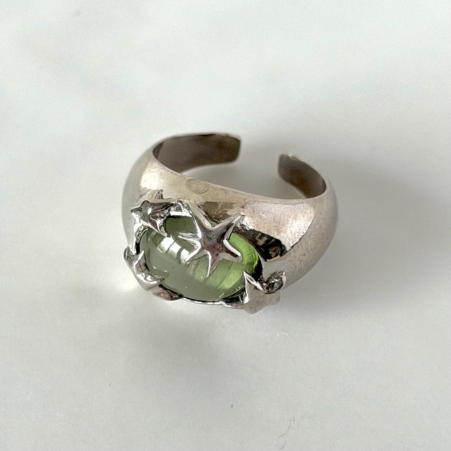 [ light green ] twinkle ring silver