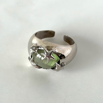 [ light green ] twinkle ring silver