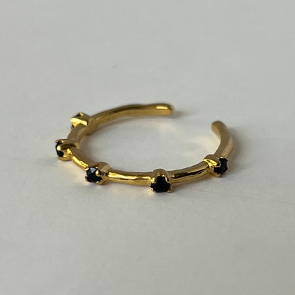[ black spinel ] um garland ring gold [ free size ]