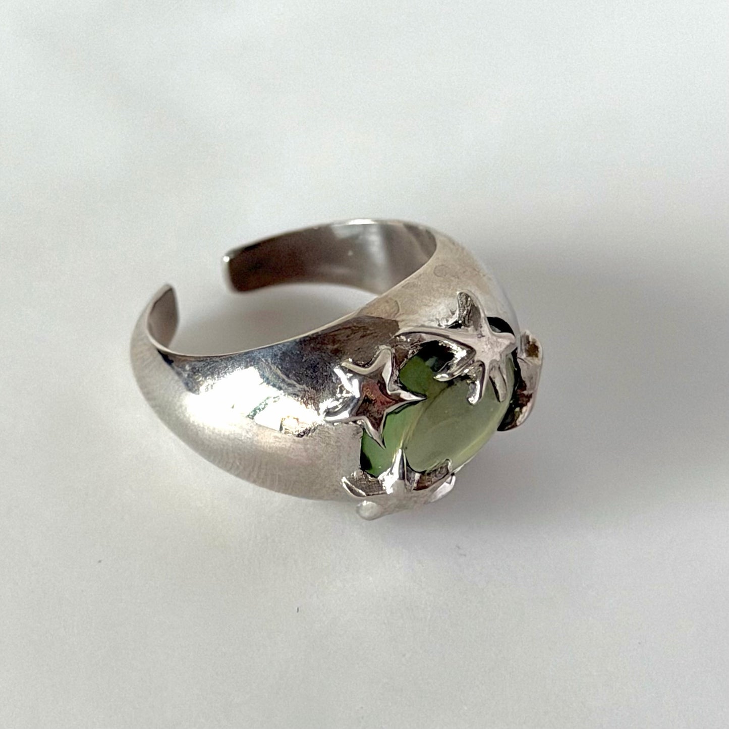 [ light green ] twinkle ring silver