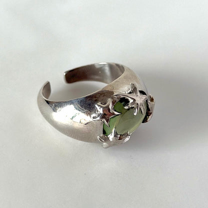 [ light green ] twinkle ring silver