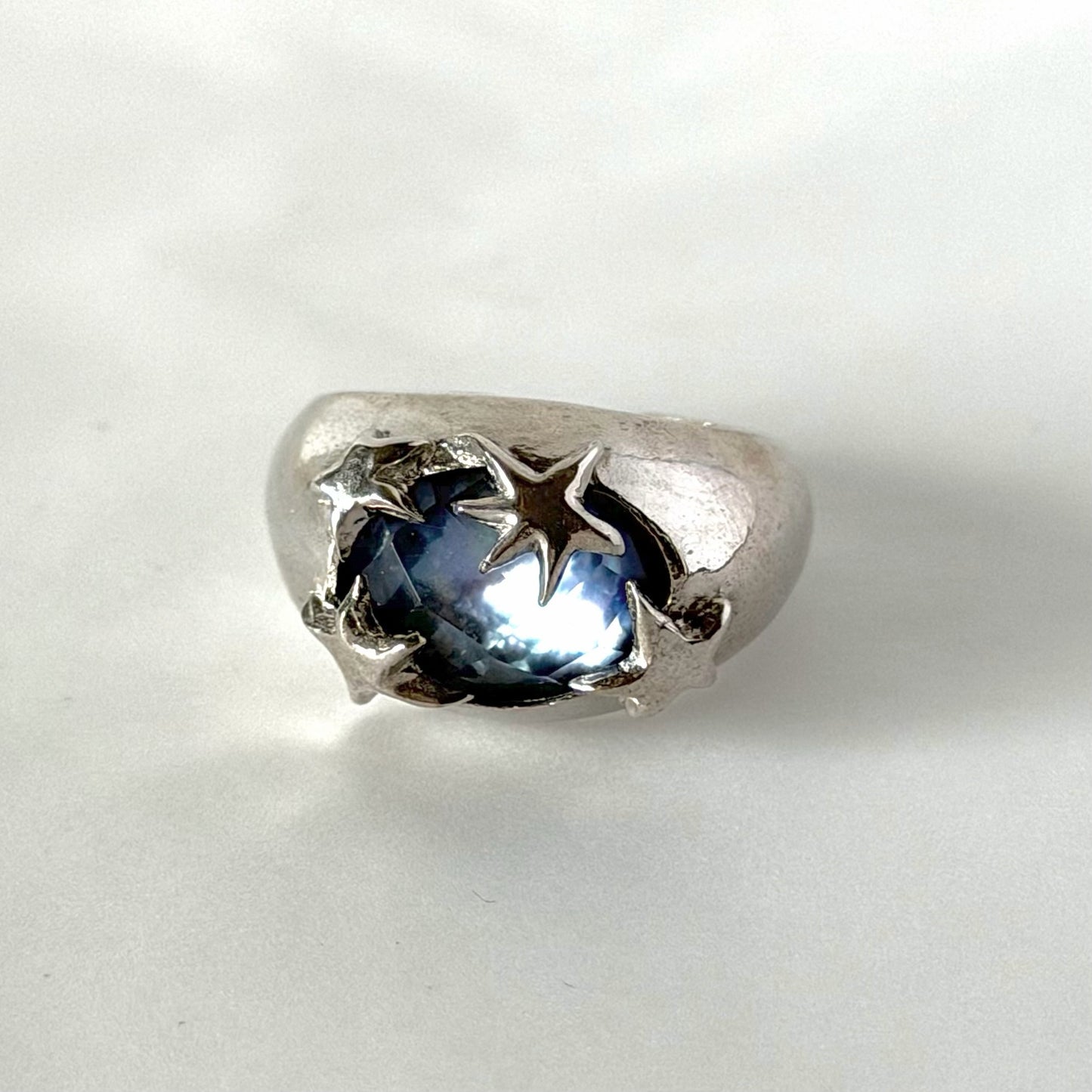 [ lapis lazuli quartz triplet ] twinkle ring silver