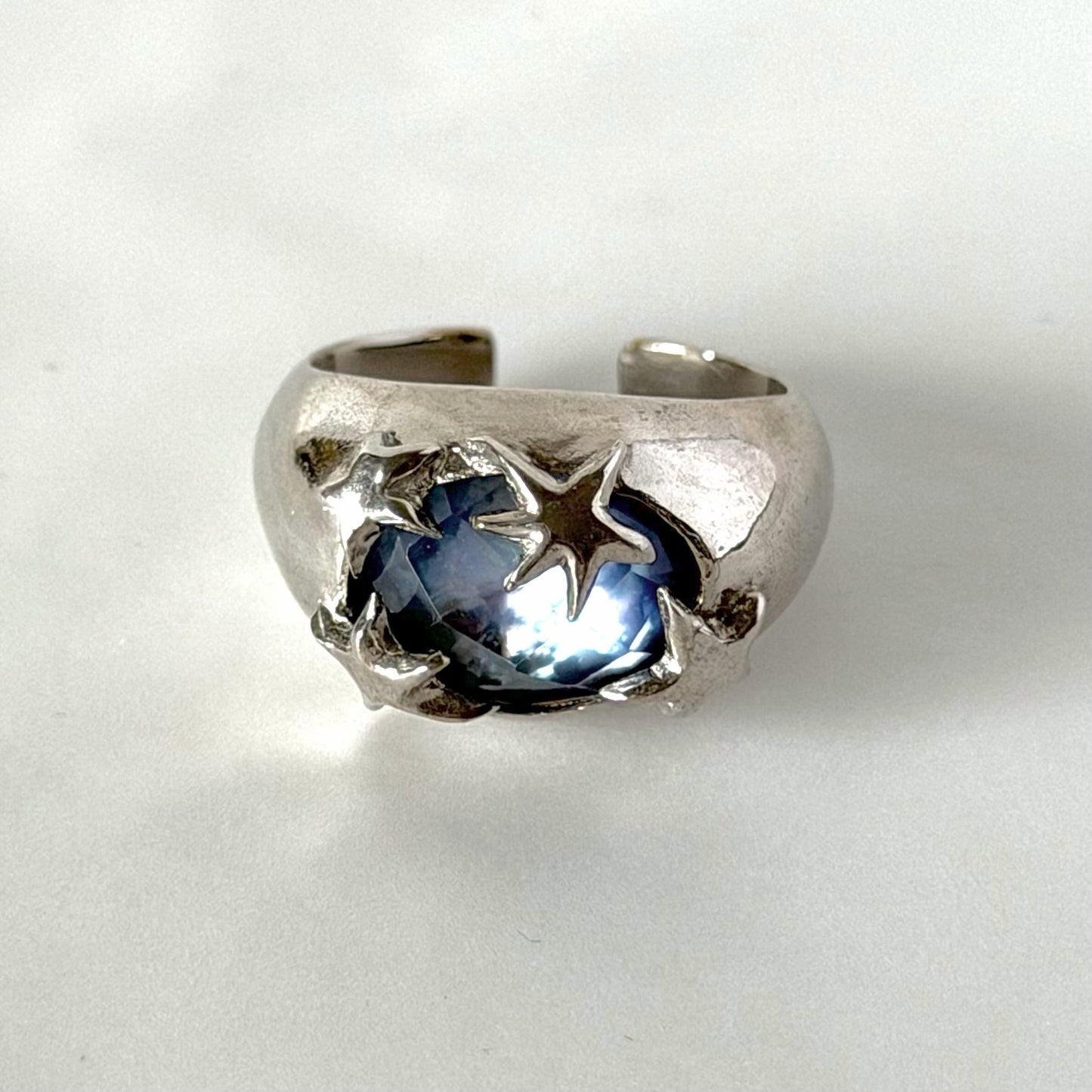 [ lapis lazuli quartz triplet ] twinkle ring silver