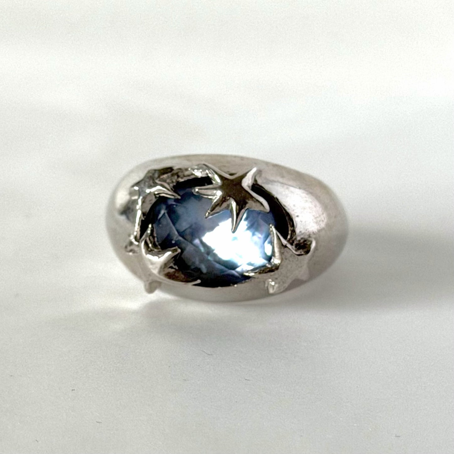 [ lapis lazuli quartz triplet ] twinkle ring silver