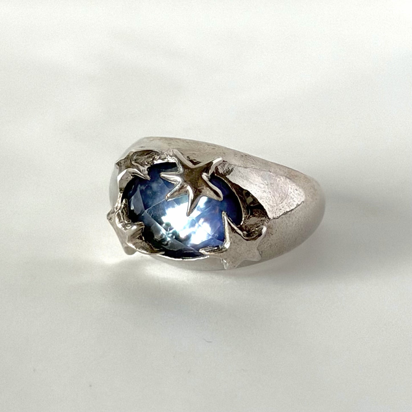 [ lapis lazuli quartz triplet ] twinkle ring silver