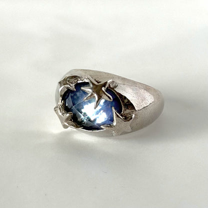 [ lapis lazuli quartz triplet ] twinkle ring silver