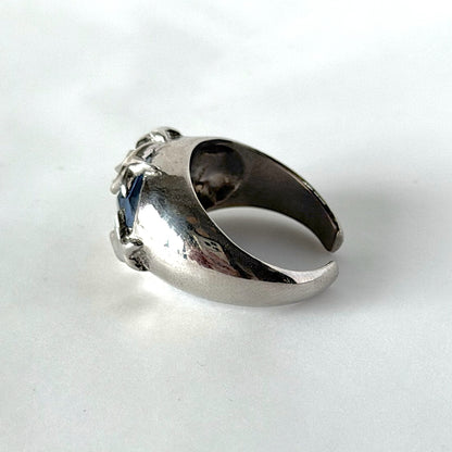 [ lapis lazuli quartz triplet ] twinkle ring silver