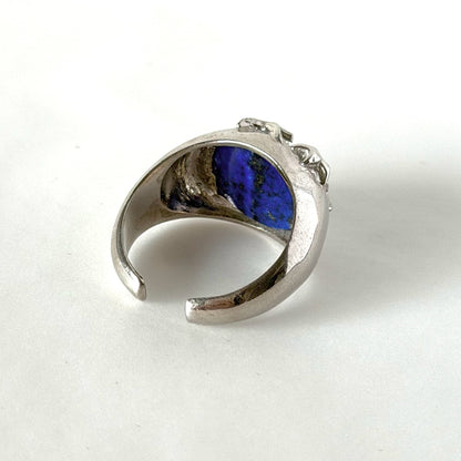 [ lapis lazuli quartz triplet ] twinkle ring silver