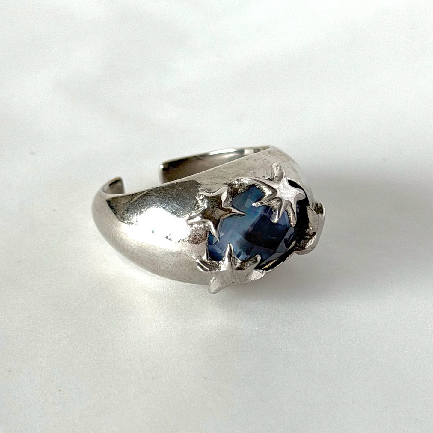 [ lapis lazuli quartz triplet ] twinkle ring silver