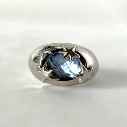 [ lapis lazuli quartz triplet ] twinkle ring silver