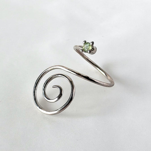 [ green apetite ] swirl ring silver