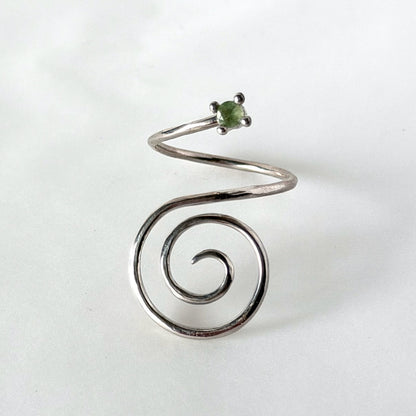 [ green apetite ] swirl ring silver