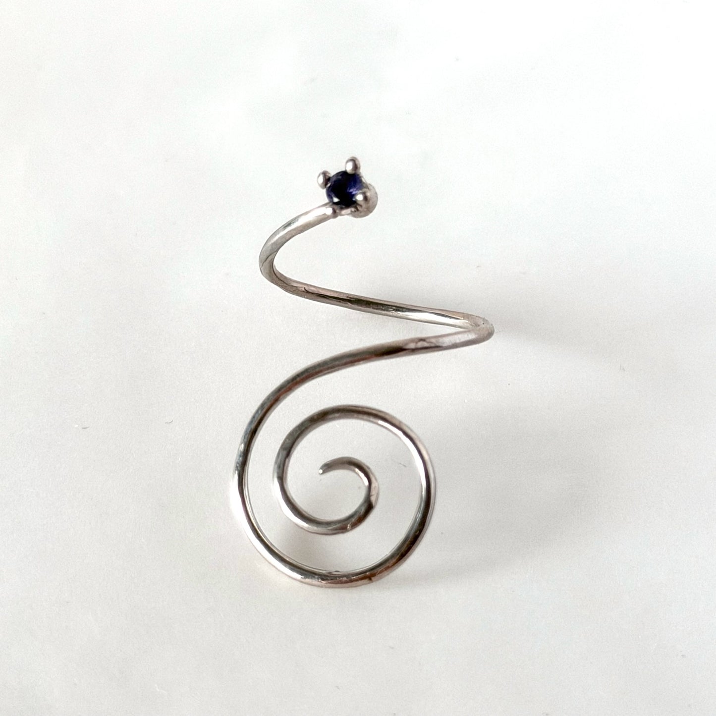 [ iolite ] swirl ring silver