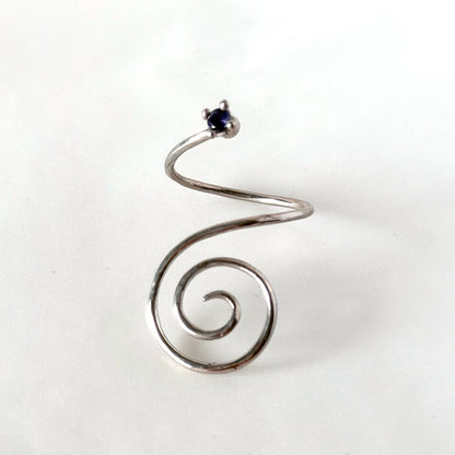 [ iolite ] swirl ring silver