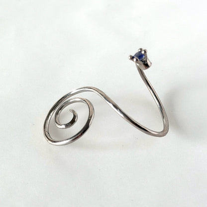 [ iolite ] swirl ring silver