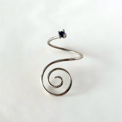 [ iolite ] swirl ring silver