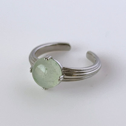 [ green aventurine ] croissant silver