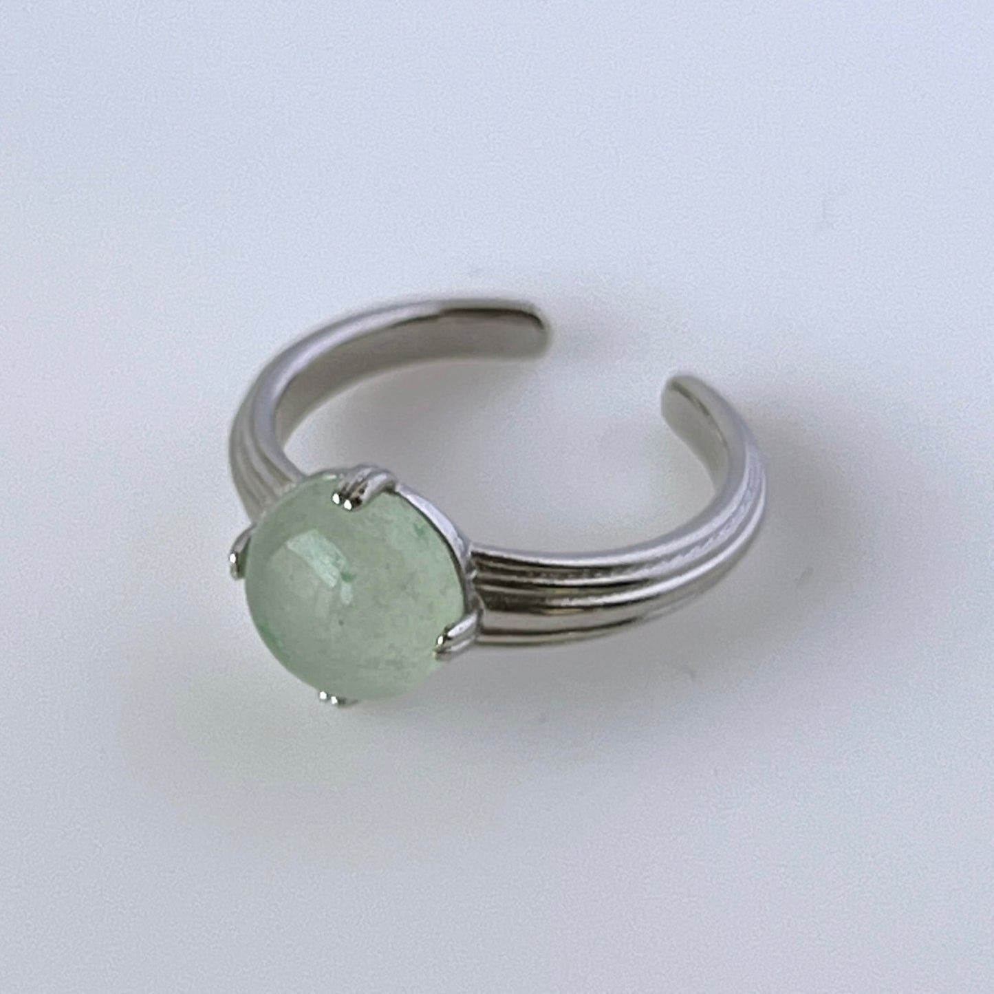 [ green aventurine ] croissant silver