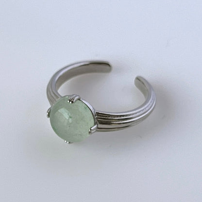 [ green aventurine ] croissant silver