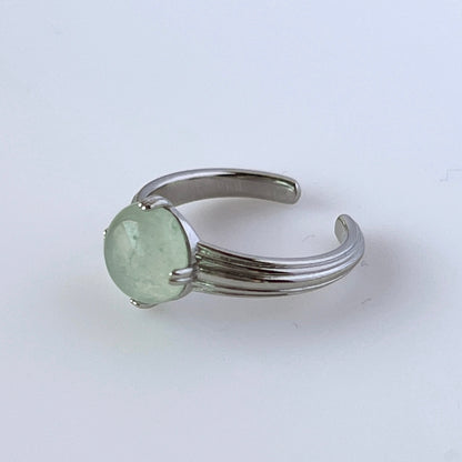 [ green aventurine ] croissant silver