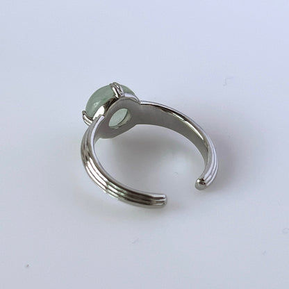 [ green aventurine ] croissant silver