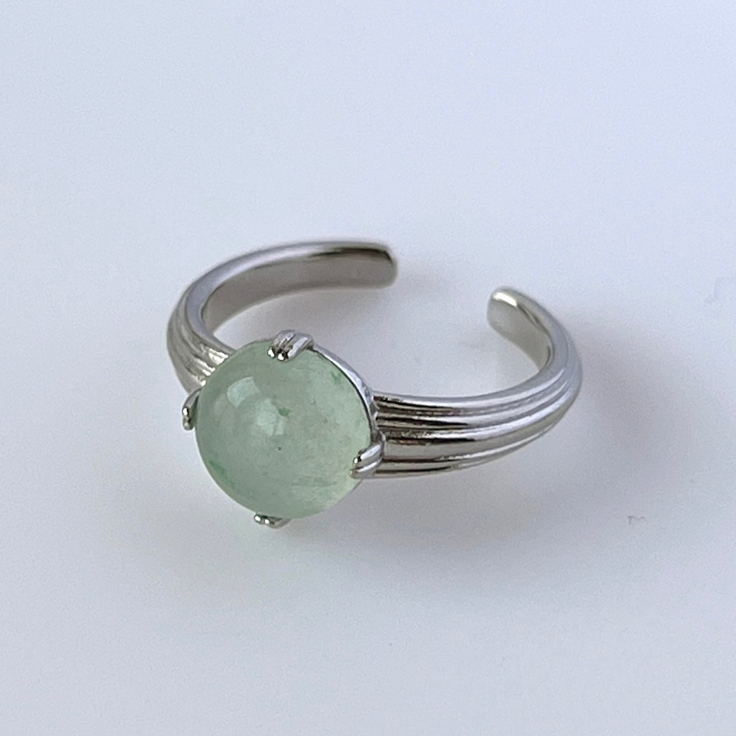[ green aventurine ] croissant silver