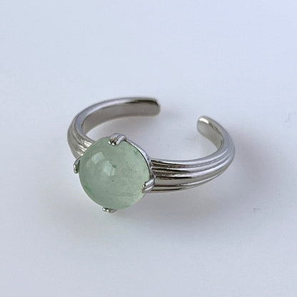 [ green aventurine ] croissant silver