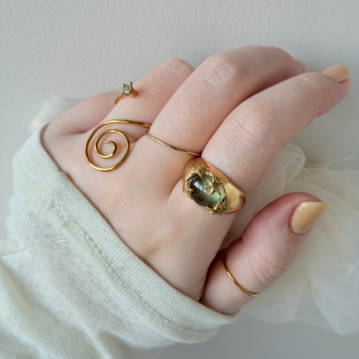 [ light green ] twinkle ring gold
