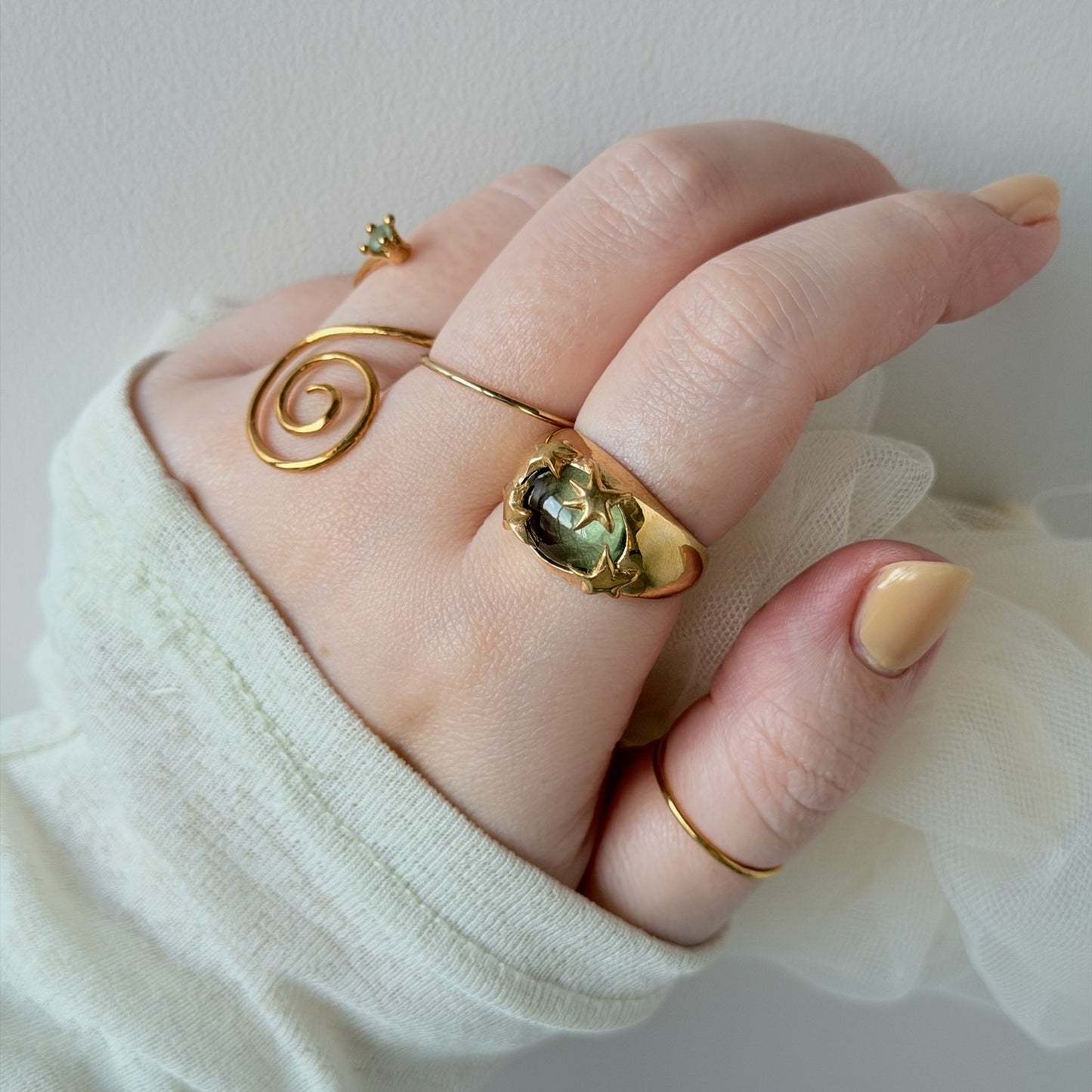 [ light green ] twinkle ring gold