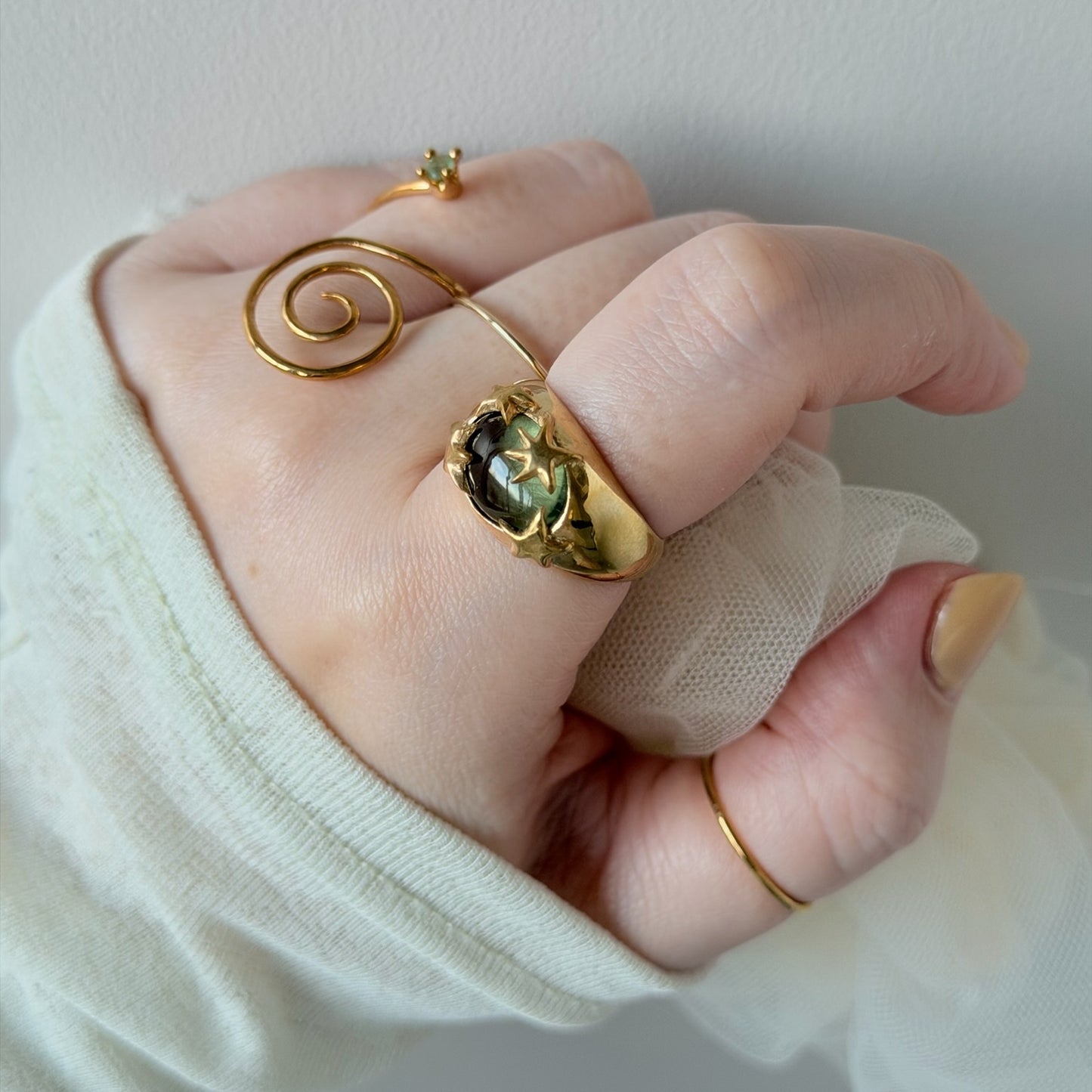 [ light green ] twinkle ring gold